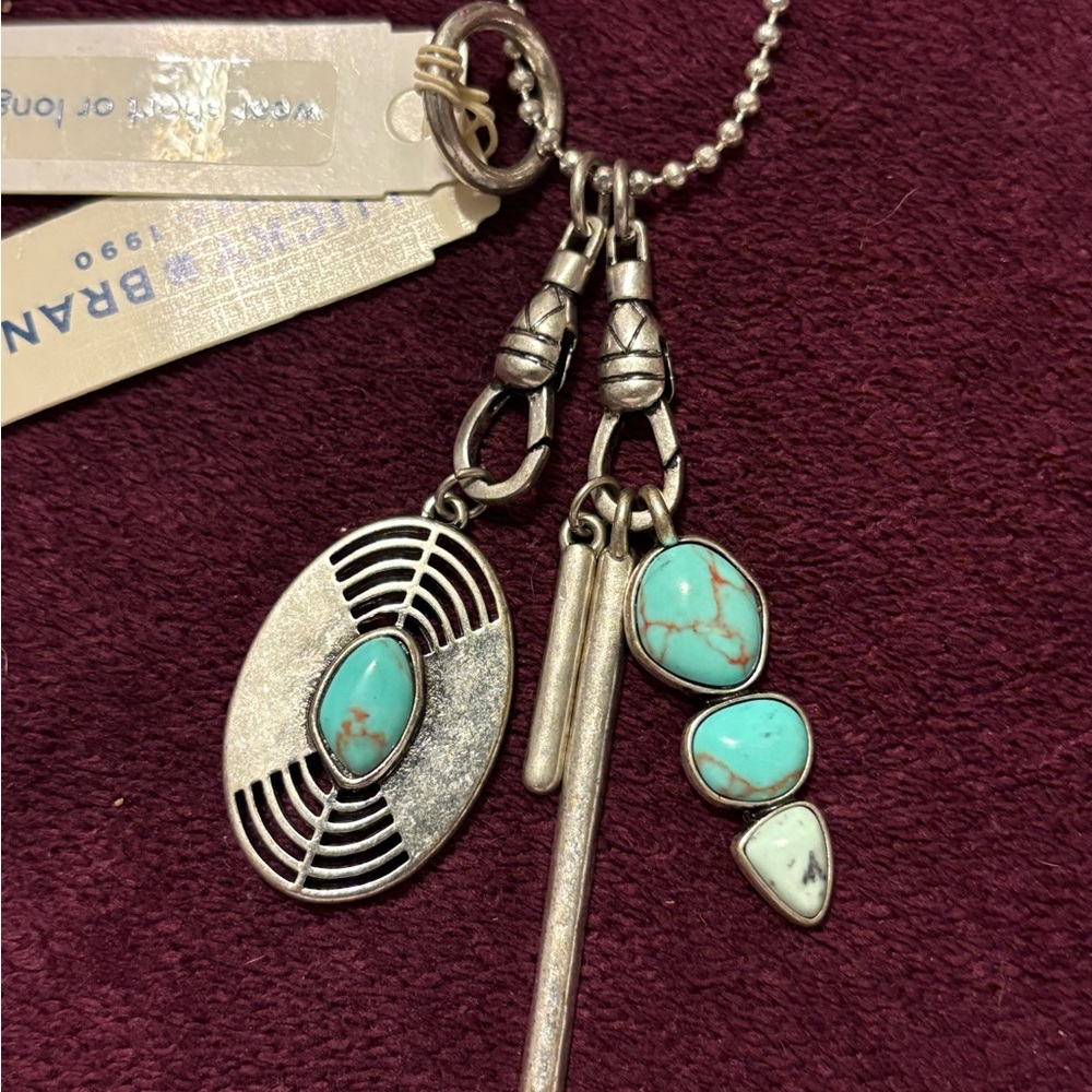Lucky Brand Silver and Turquoise Necklace